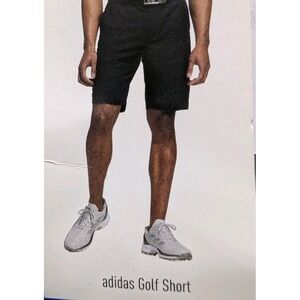ADIDAS Golf 3-Stripe Men's 36 Black‎ /Gray Stripes 2 Pockets Athletic Shorts NEW